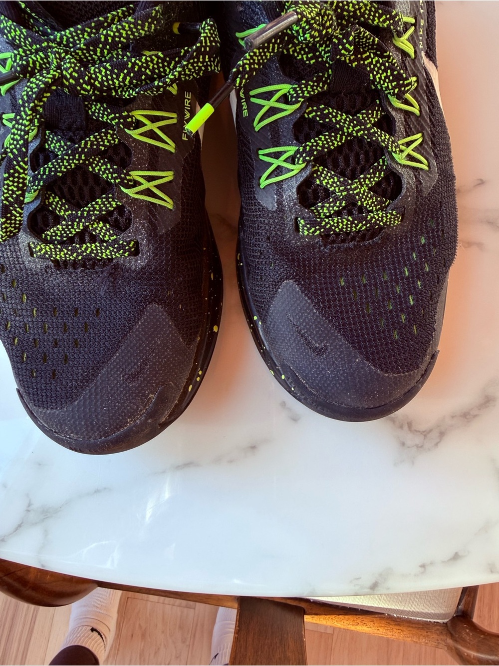 Nike Kids Black Sneakers with Neon Green Accents